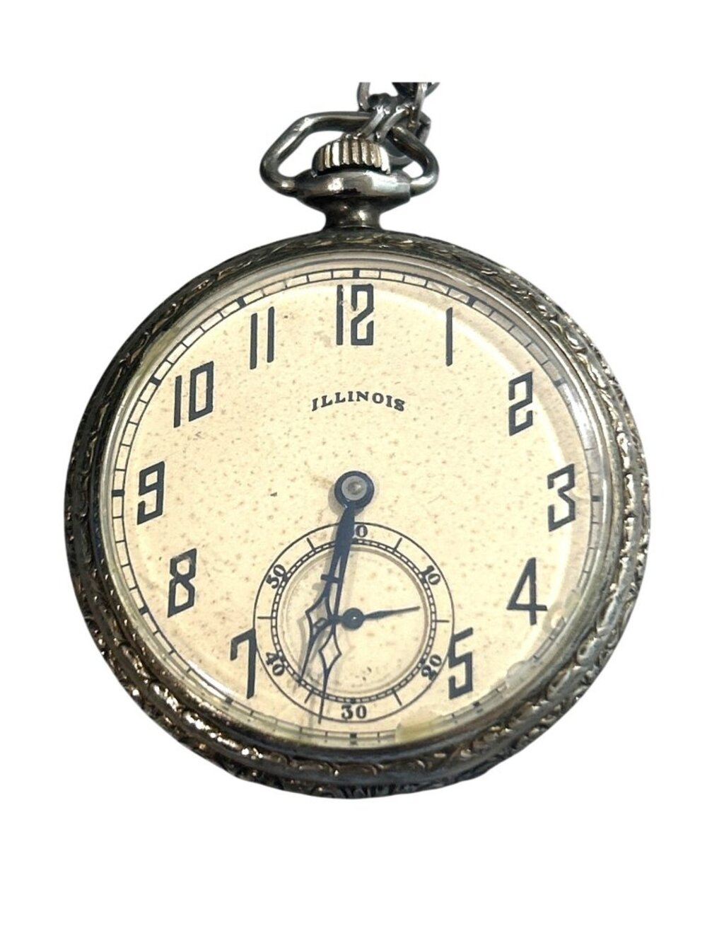 Antique Illinois Pocket Watch 21 Jewels 14K White Gold Filled Elgin Tivoli - Wor